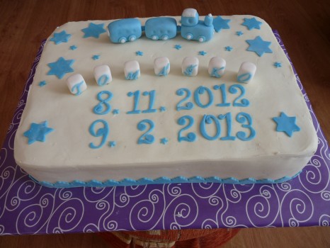 Torta na krst s vláčikom