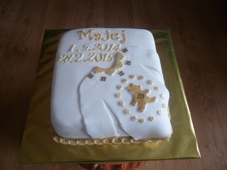 Torta na krst zlatá