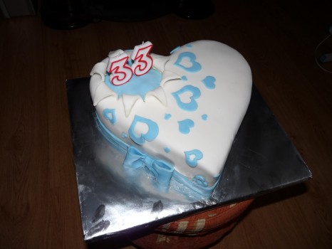 Torta srdce modré