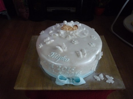 Torta na krst perleťová