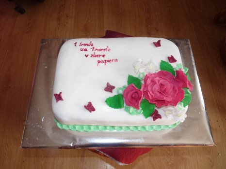 Torta za 1. miesto v zbere papiera