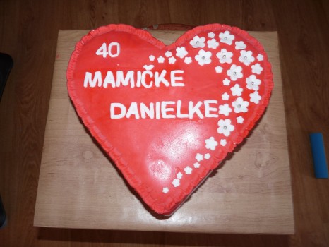 Torta červené srdce