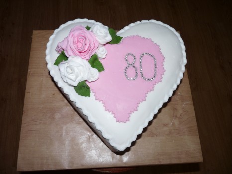 Torta srdce s ružami