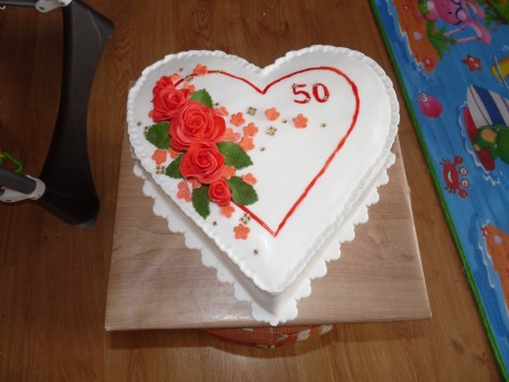 Torta srdce s ružami