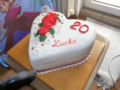 Torta srdce s ružami