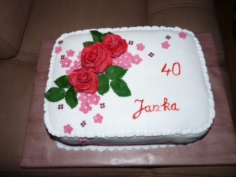 Obdĺžniková torta s kvetmi