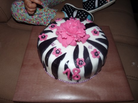 Torta s motívom zebry