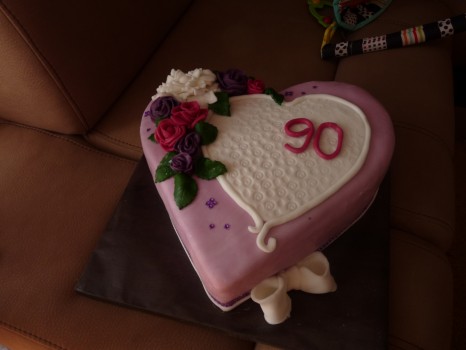 Torta srdce ružové