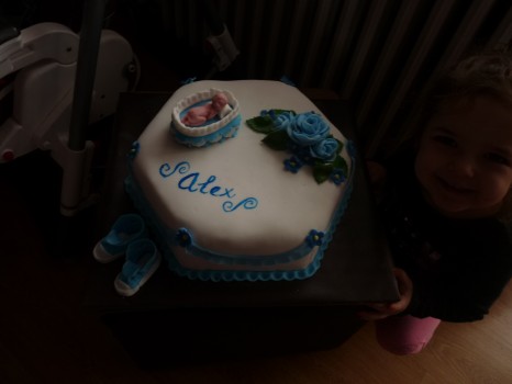 Torta na krst s bábätkom