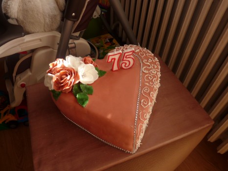 Torta srdce na 75-ku