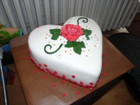 Torta srdce s ružou